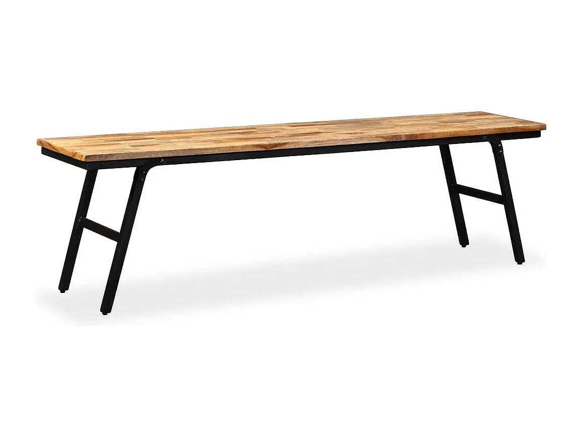 Panca in Legno di Teak di Recupero e Acciaio 160x35x45 cm
