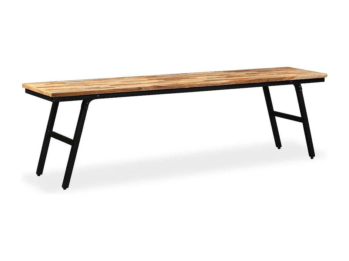 Panca in Legno di Teak di Recupero e Acciaio 160x35x45 cm