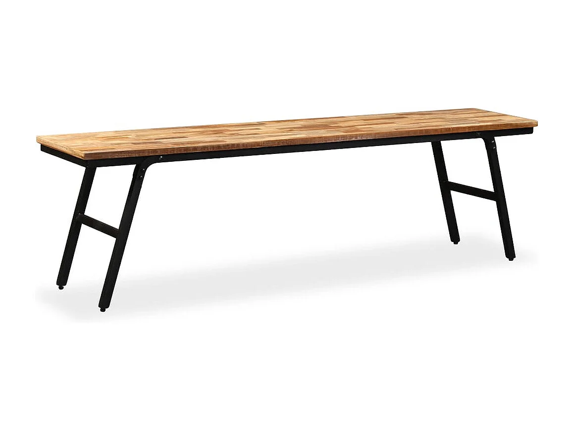 Panca in Legno di Teak di Recupero e Acciaio 160x35x45 cm