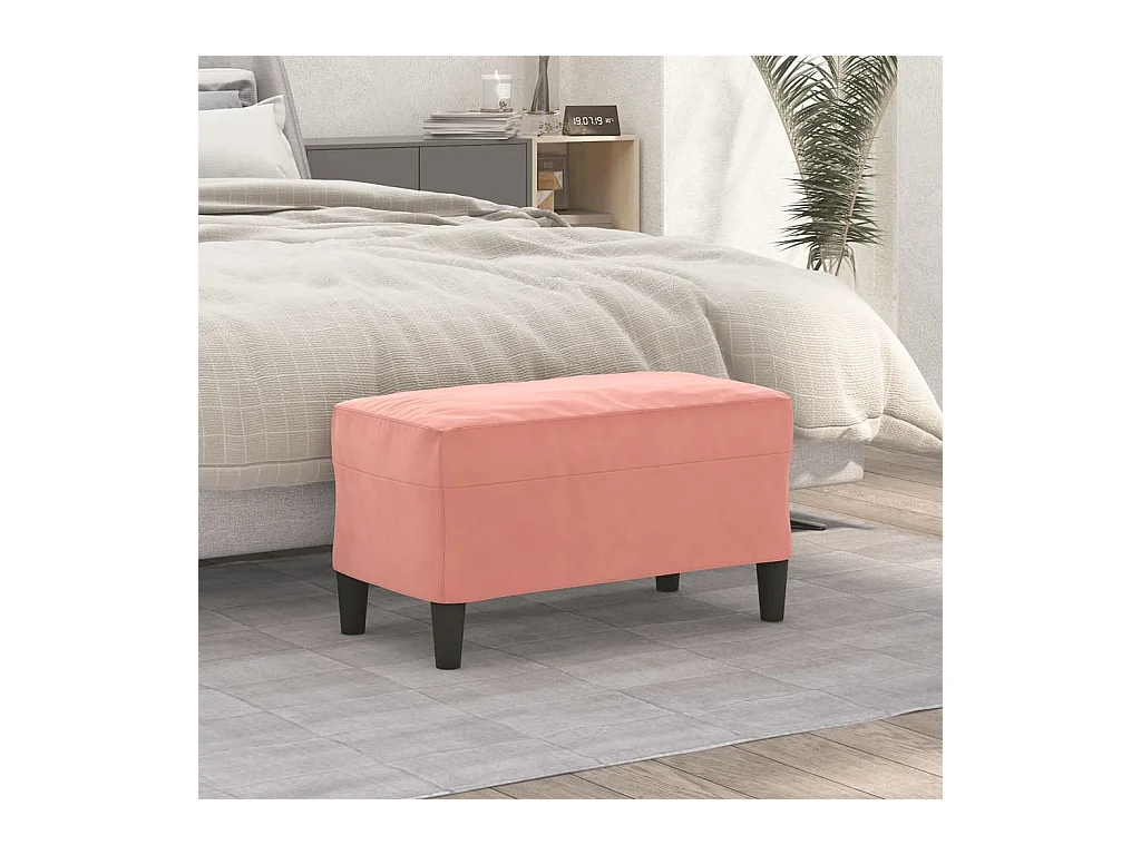 Bankje 70x35x41 cm fluweel roze