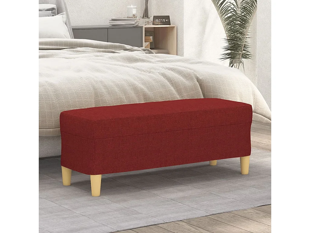 Panca Rosso Vino 100x35x41 cm in Tessuto