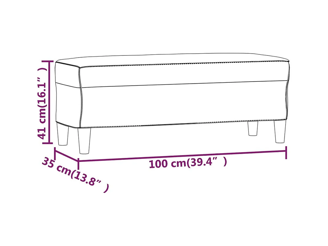 Banc Crème 100x35x41 cm Similicuir