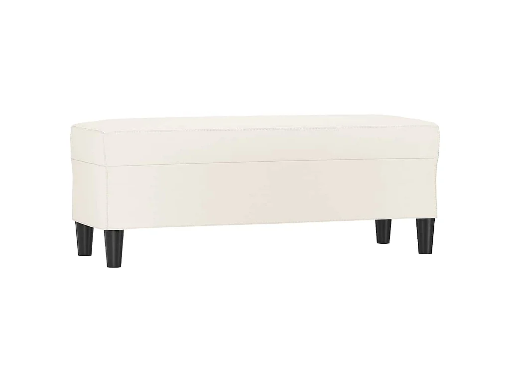 Bankje 100x35x41 cm kunstleer crèmekleurig