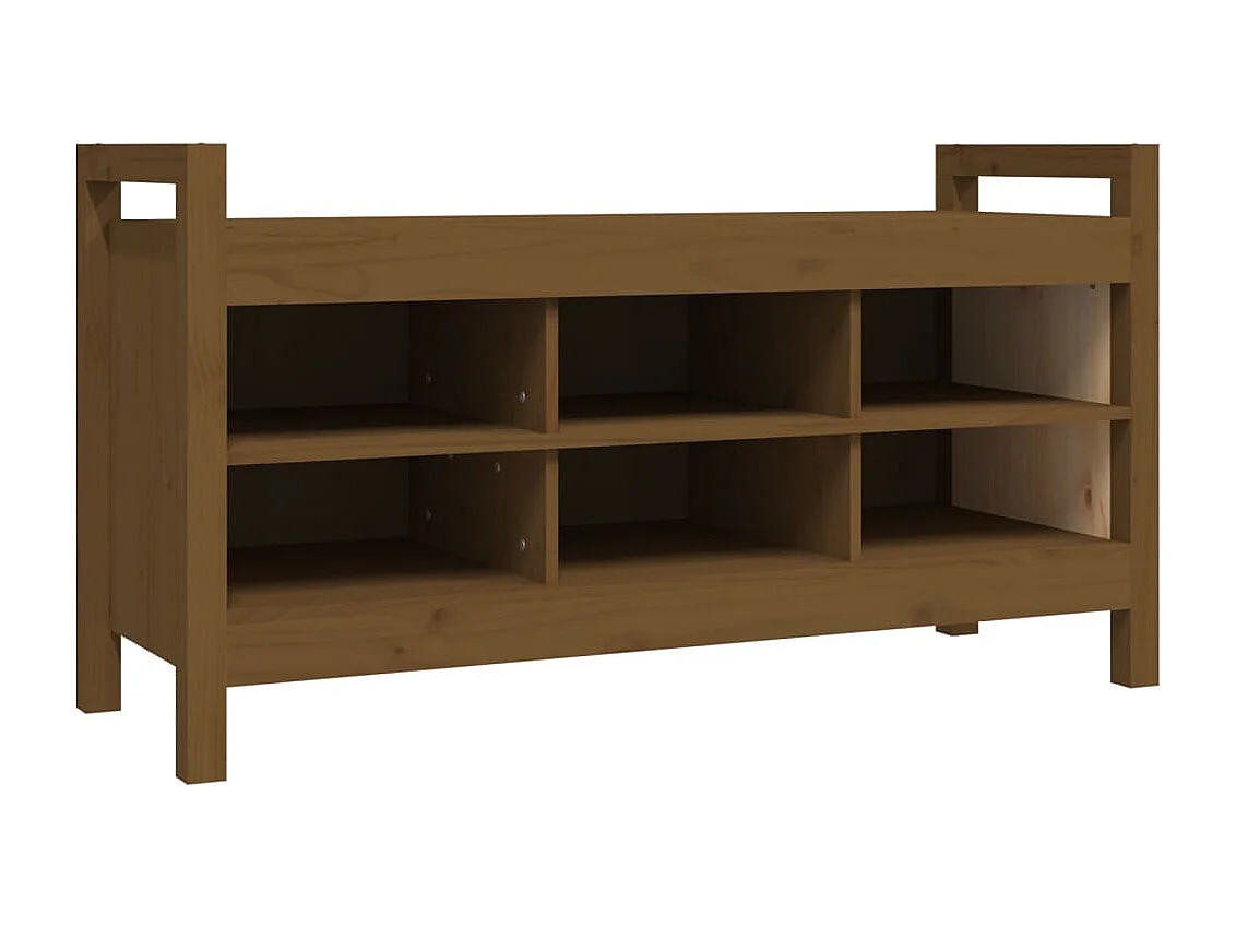 Halbankje 110x40x60 cm massief grenenhout honingbruin