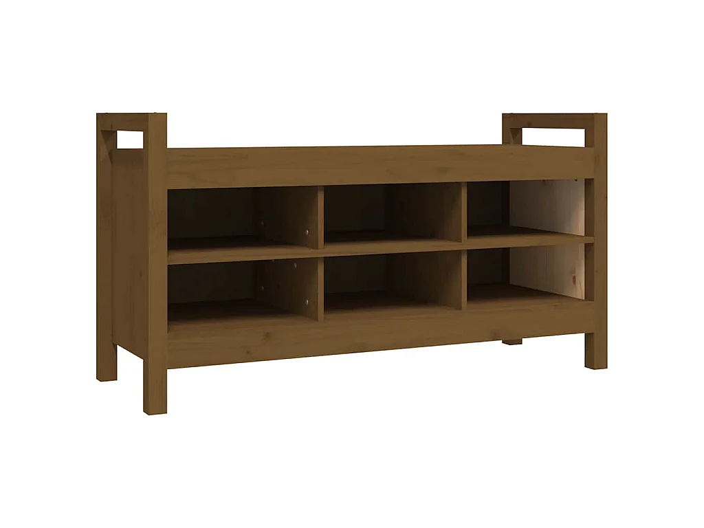 Halbankje 110x40x60 cm massief grenenhout honingbruin
