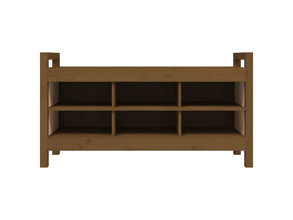 Halbankje 110x40x60 cm massief grenenhout honingbruin