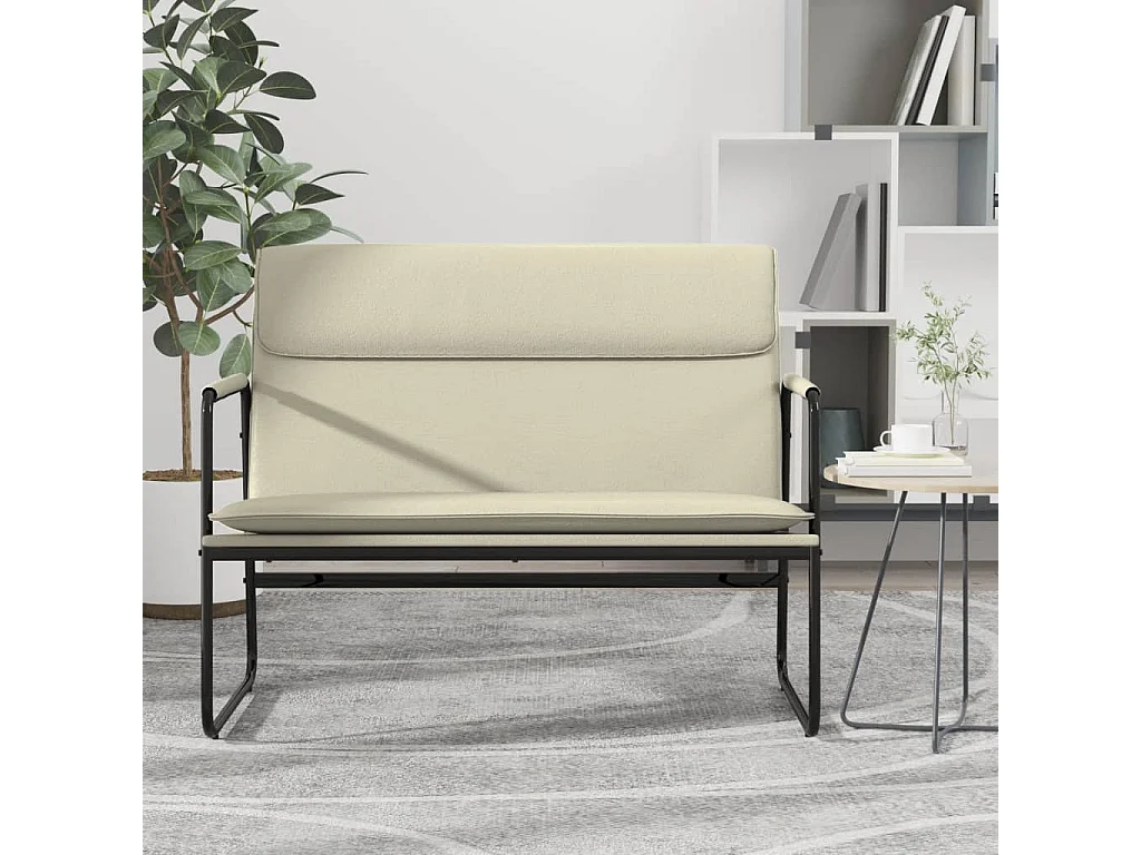 Sitzbank Creme 100x64x80 cm Kunstleder