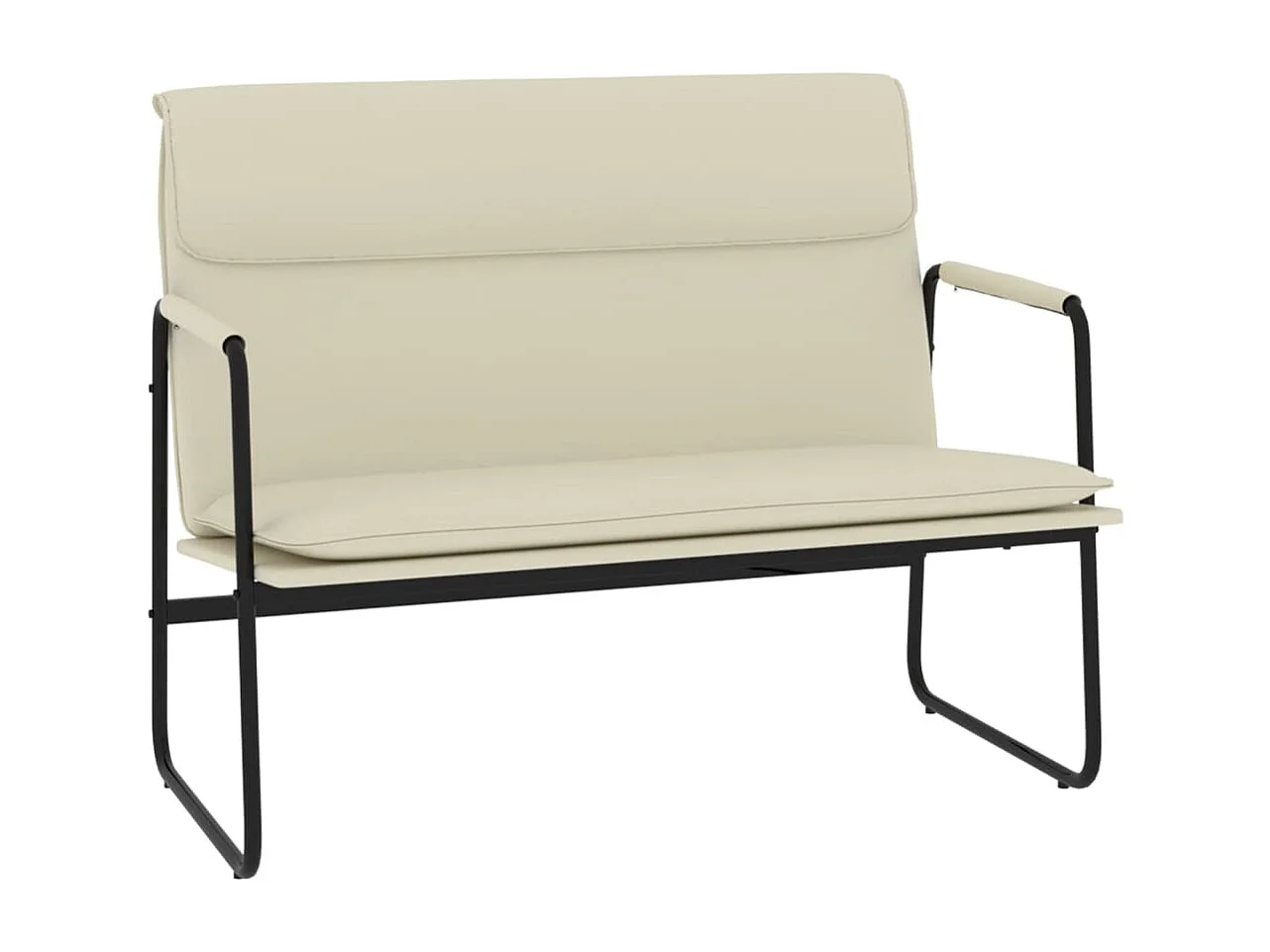 Sitzbank Creme 100x64x80 cm Kunstleder