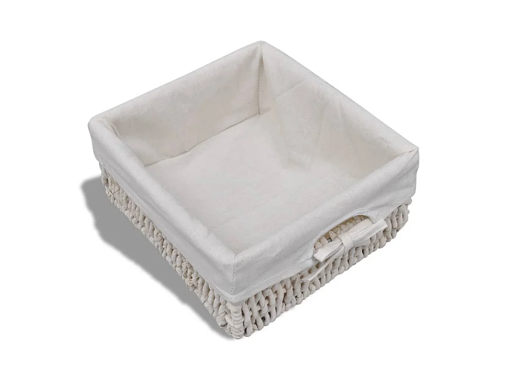 Sitzbank mit Stauraum Weiß 62×33×42 cm Paulownia Holz