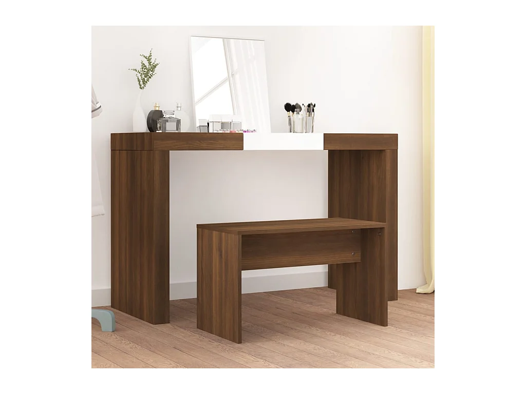 Tabouret de toilette Chêne marron 70x35x45 cm Bois d'ingénierie