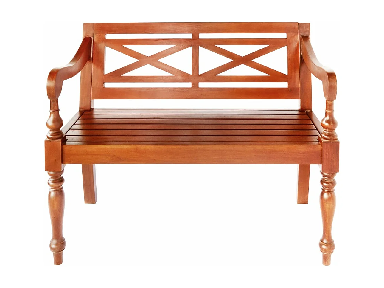 Panchina Batavia 98 cm Legno Massello di Mogano Marrone Scuro