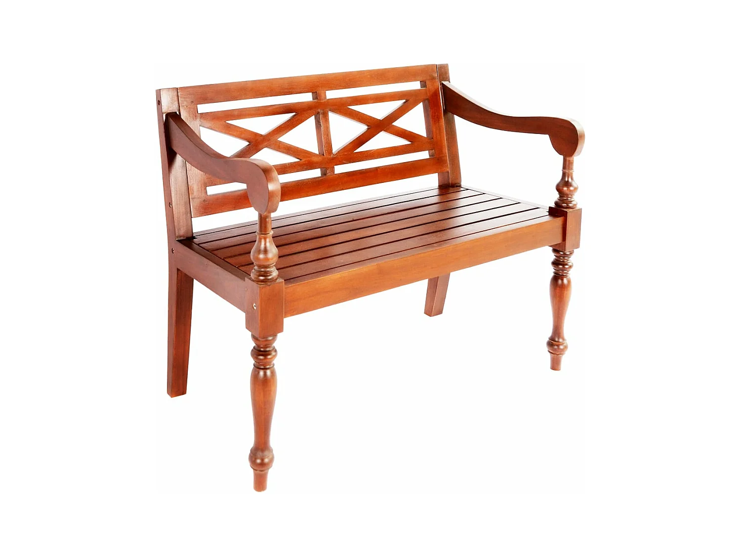 Banc Batavia 98 cm Bois d'acajou massif Marron foncé