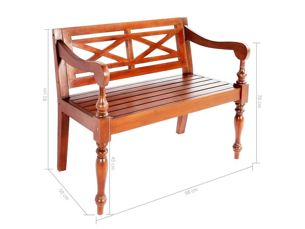 Batavia-Sitzbank 98 cm Mahagoni Massivholz Dunkelbraun
