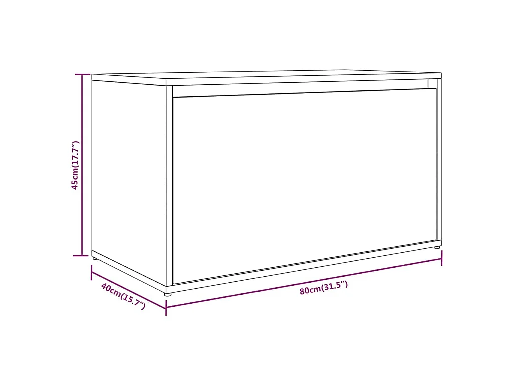 Banco corredor 80x40x45 cm derivados de madeira cinzento sonoma