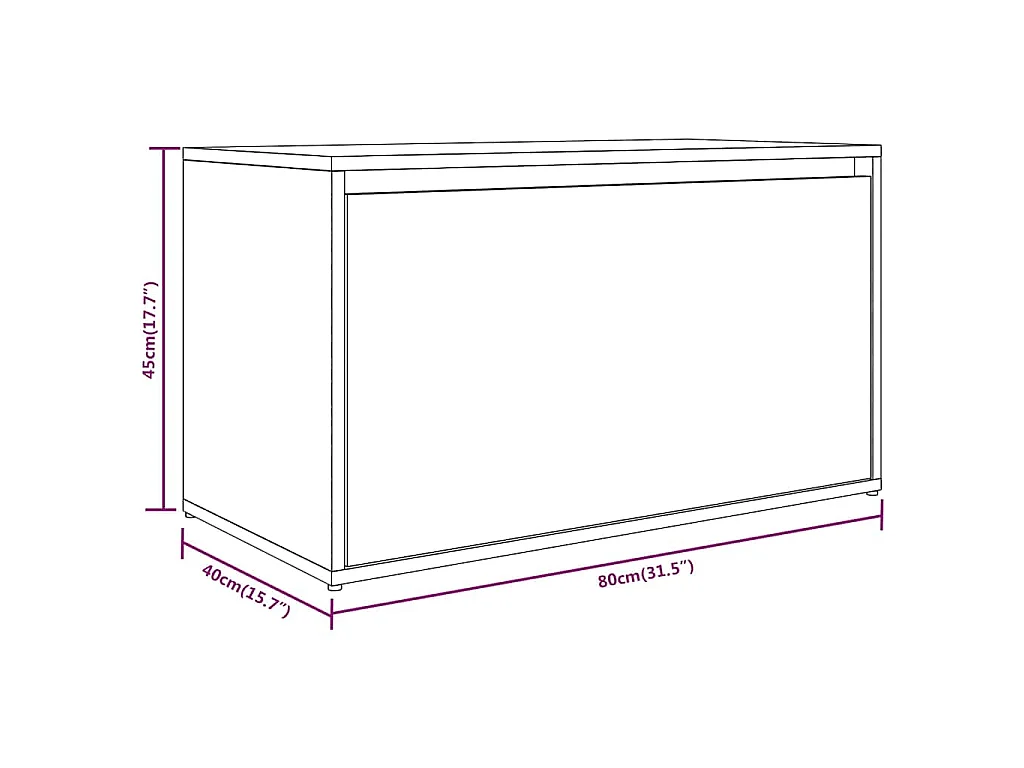 Halbankje 80x40x45 cm bewerkt hout grijs sonoma eikenkleurig