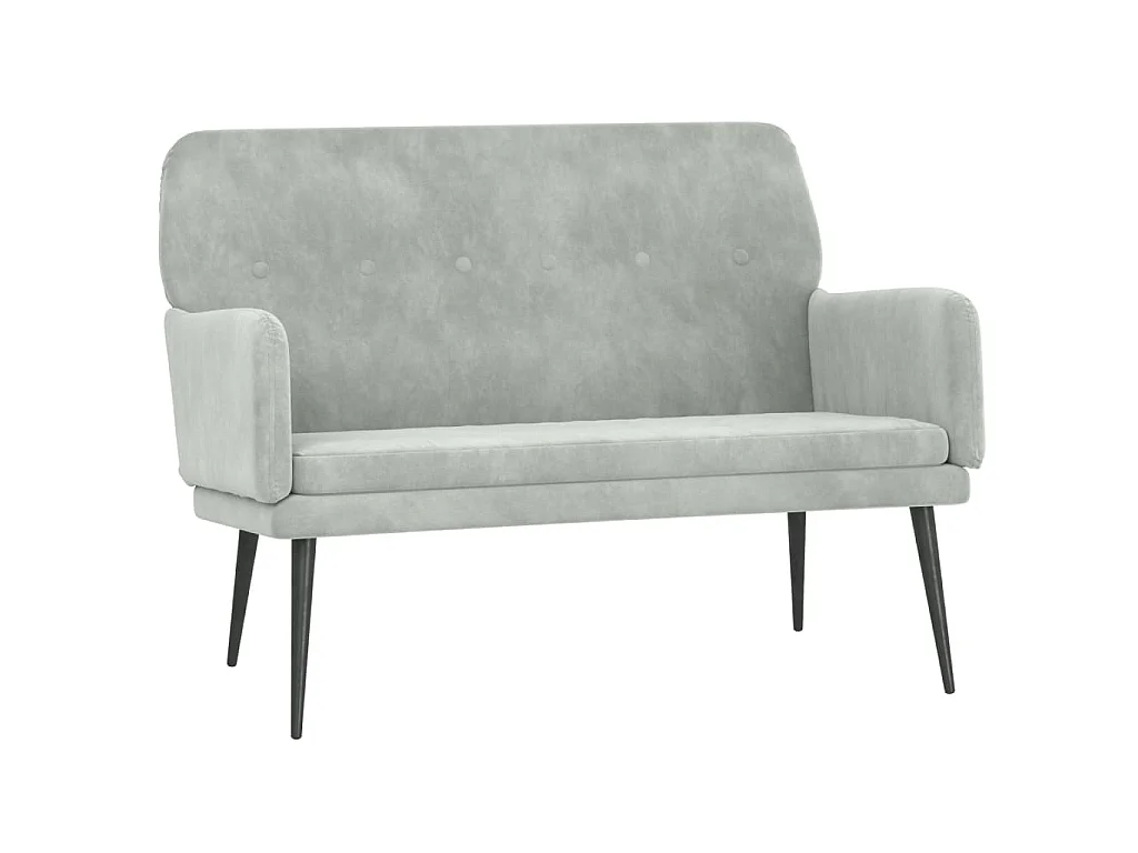 Sitzbank Hellgrau 108x79x79 cm Samt
