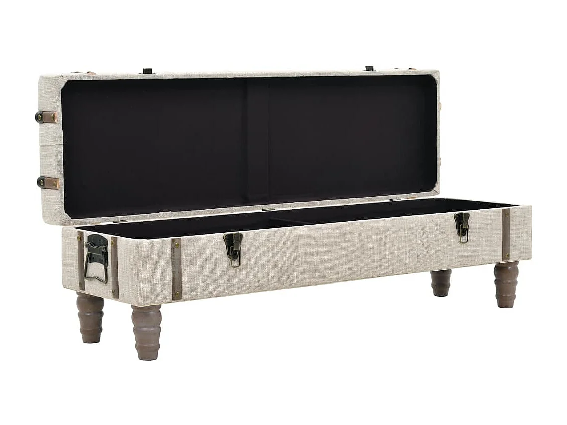 Banc de rangement Bois massif et acier 111x34x37 cm