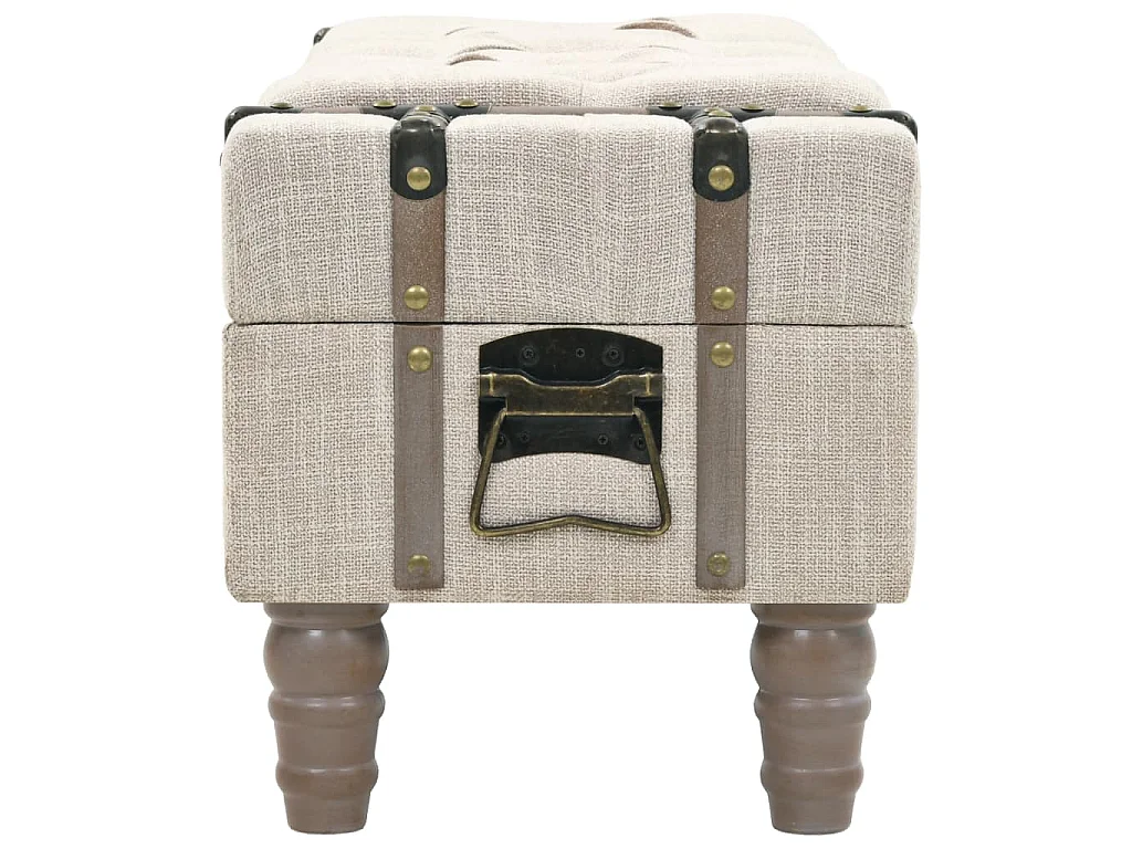 Banc de rangement Bois massif et acier 111x34x37 cm
