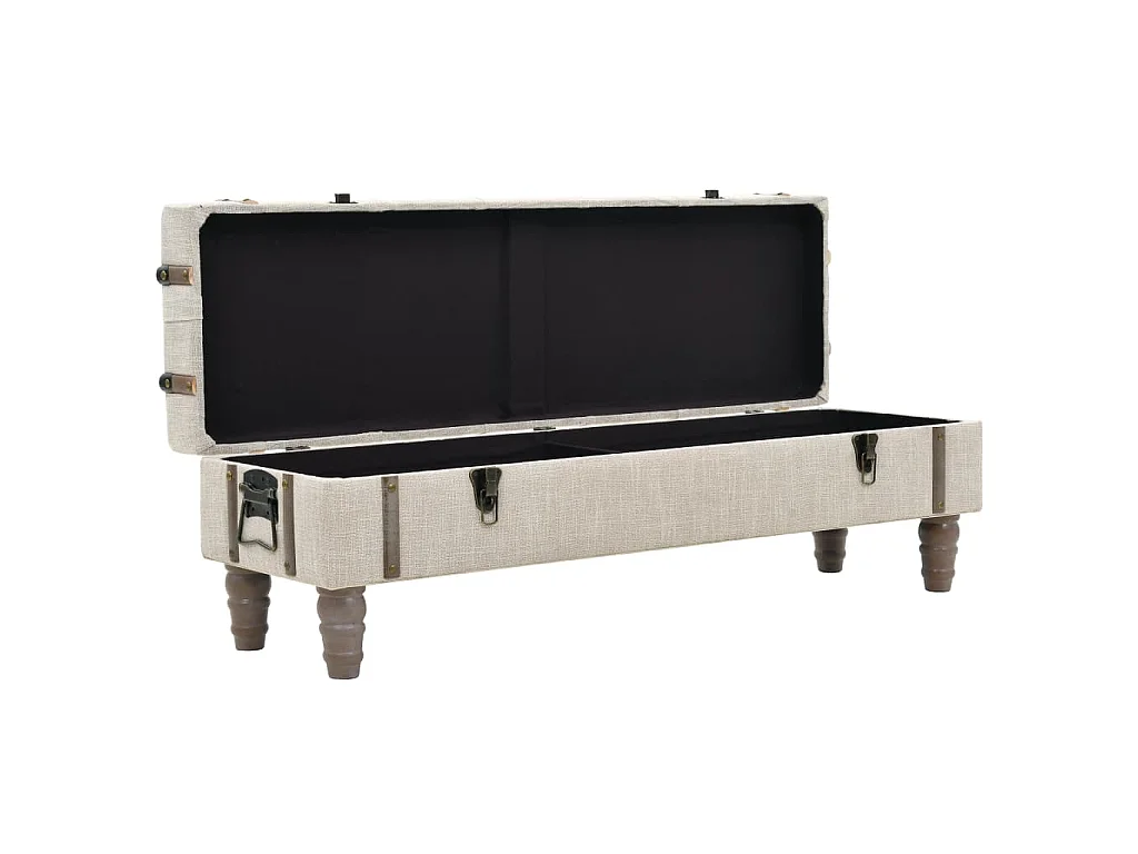 Banc de rangement Bois massif et acier 111x34x37 cm