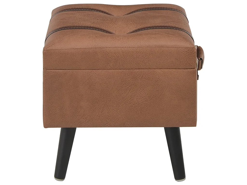 Tabouret de rangement 40 cm Marron Similicuir
