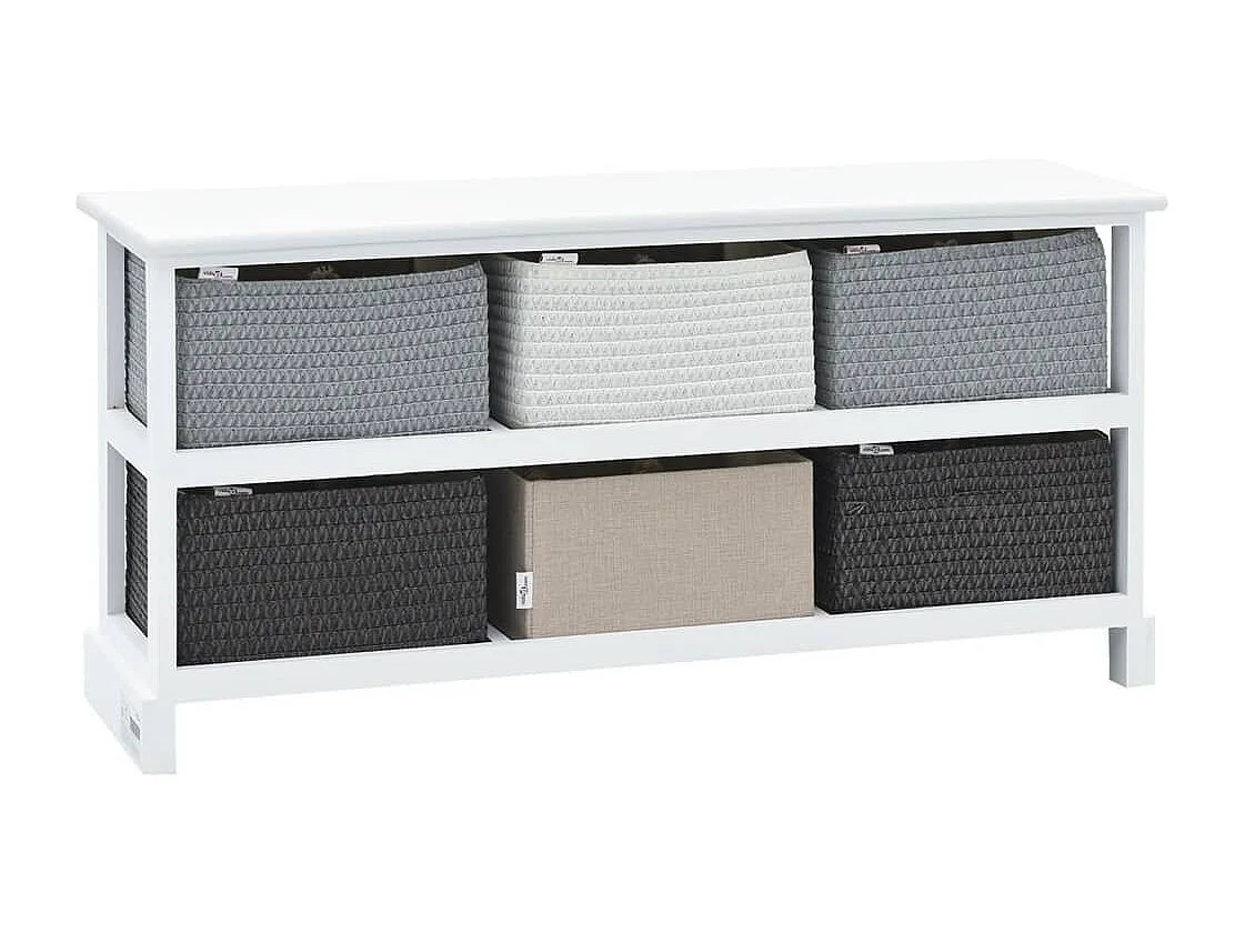 Banc de rangement 6 tiroirs Bois