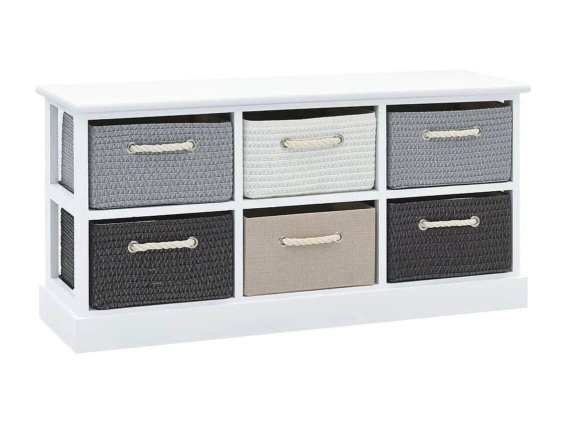 Banc de rangement 6 tiroirs Bois