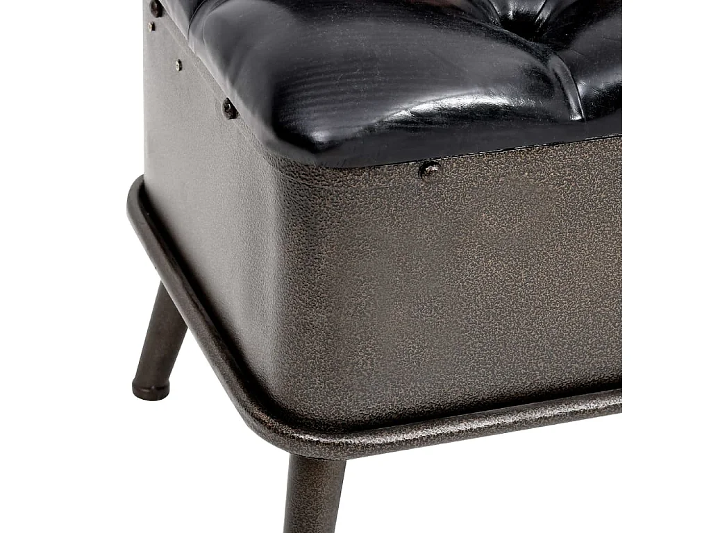 Banc de rangement avec dossier 110 cm Noir Similicuir