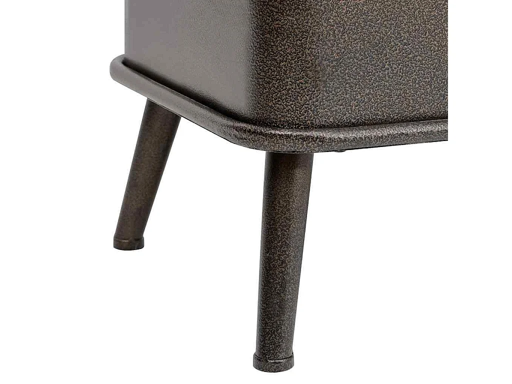 Cassapanca con Schienale 110 cm Nera in Similpelle