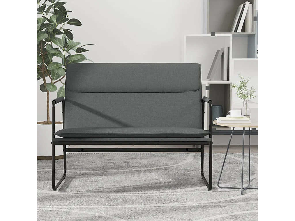 Banc Gris foncé 100x64x80 cm Tissu