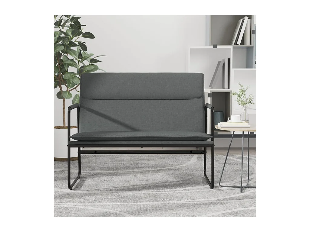 Banc Gris foncé 100x64x80 cm Tissu