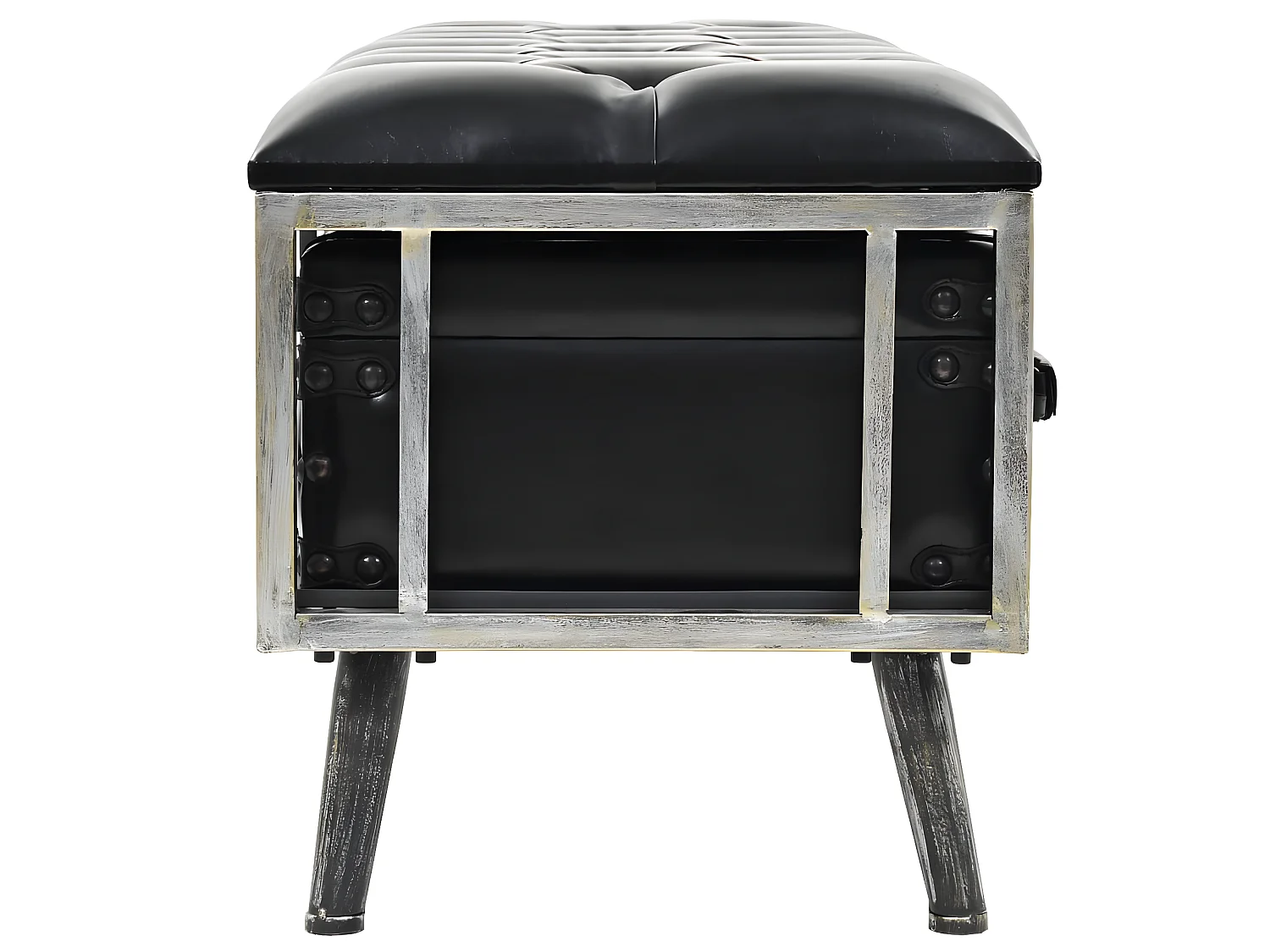 Sitzbank mit Stauraum 110 cm Schwarz Kunstleder