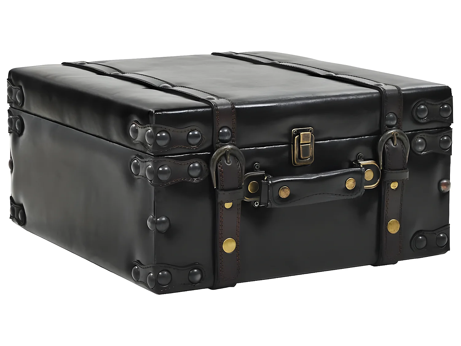 Sitzbank mit Stauraum 110 cm Schwarz Kunstleder