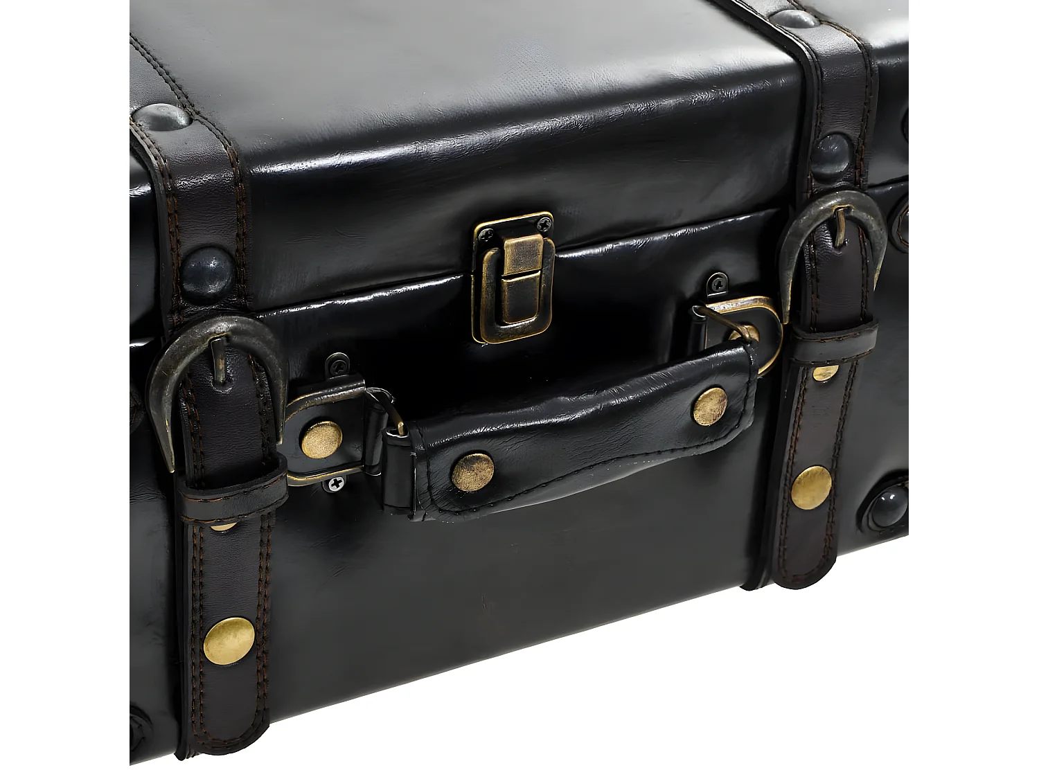 Sitzbank mit Stauraum 110 cm Schwarz Kunstleder