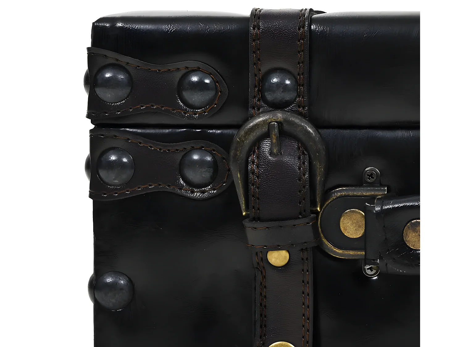 Sitzbank mit Stauraum 110 cm Schwarz Kunstleder