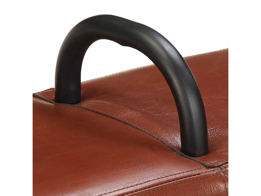 Vintage Turnbock-Bank mit Griffen Echtes Ziegenleder