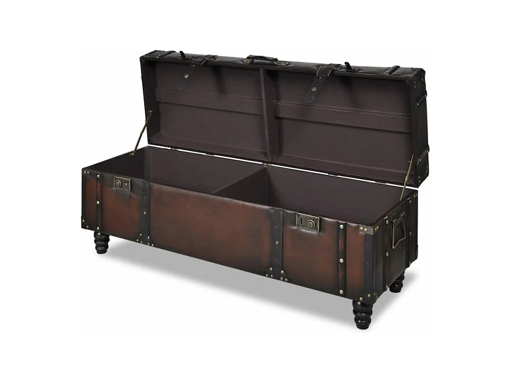 Ensemble de bancs de rangement 3 pcs Marron