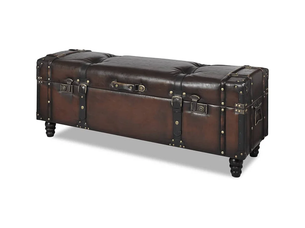 Ensemble de bancs de rangement 3 pcs Marron