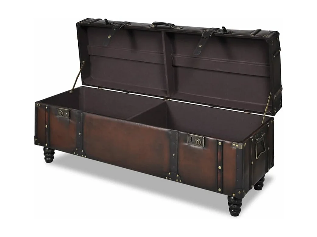 Ensemble de bancs de rangement 3 pcs Marron