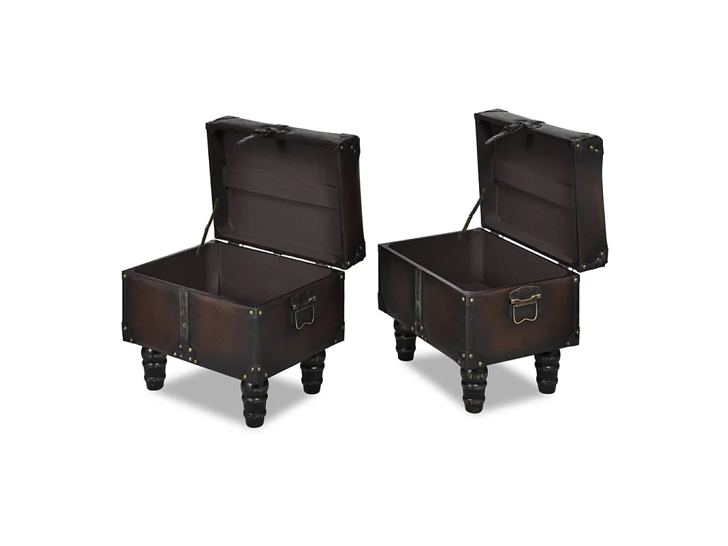 Conjunto bancos de arrumação 3 pcs castanho