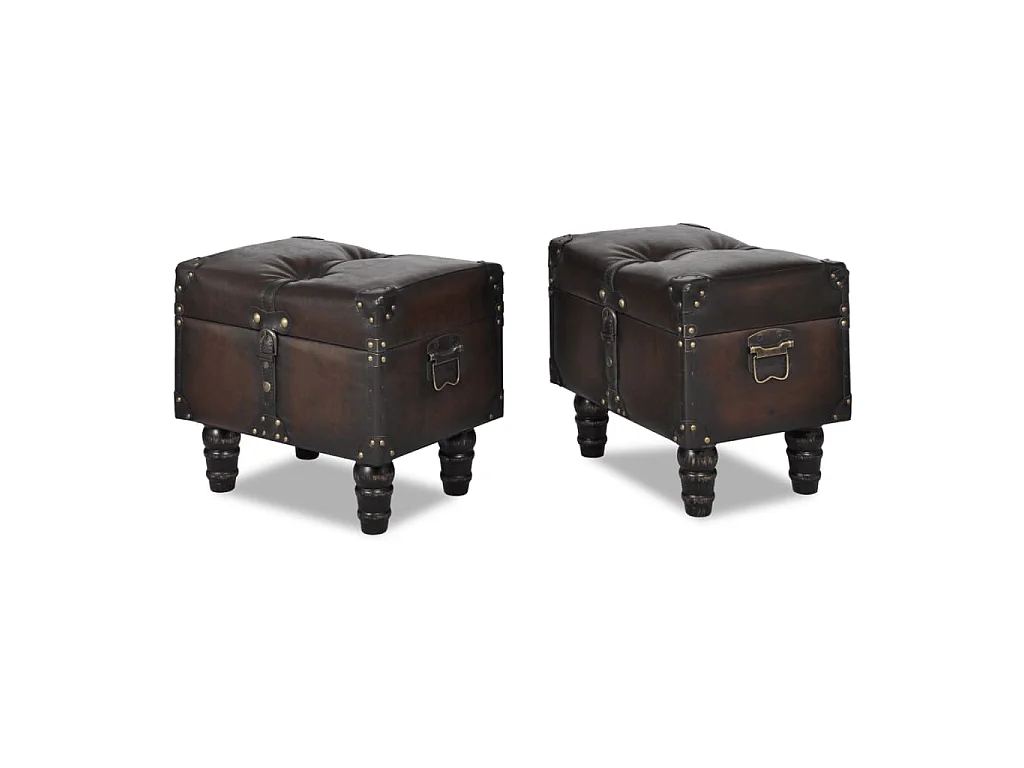 Conjunto bancos de arrumação 3 pcs castanho