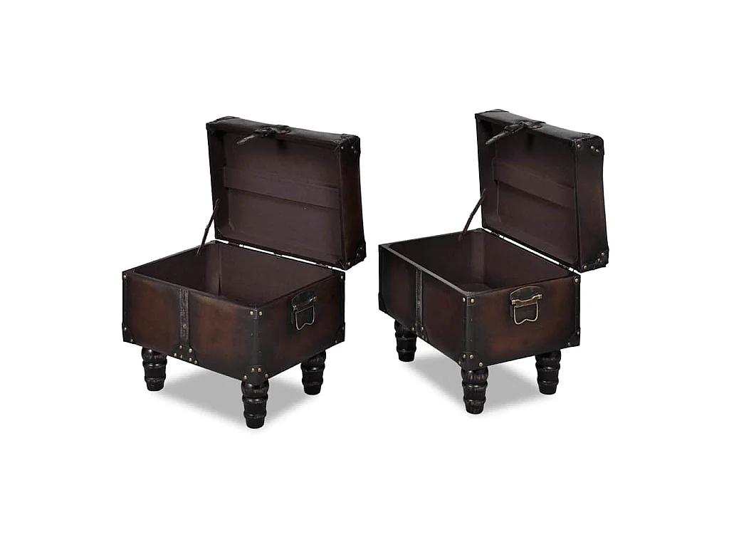 Sitztruhen-Set 3 Stk. Braun