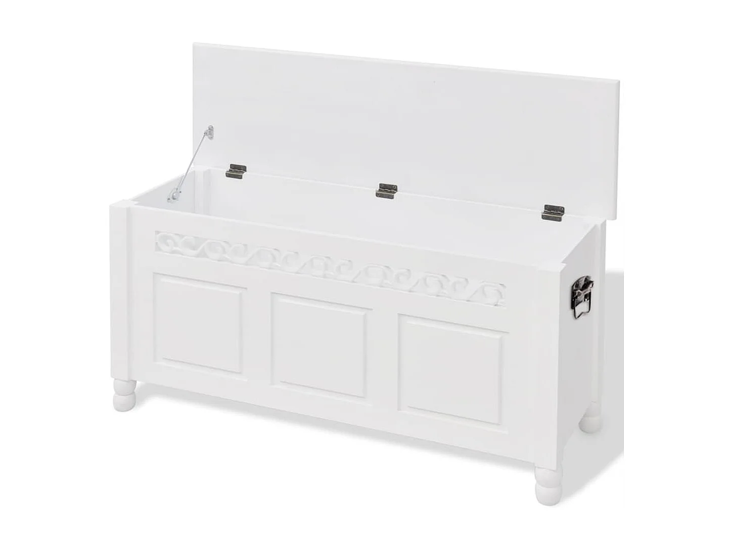 Banc de rangement en style baroque PFDM blanc