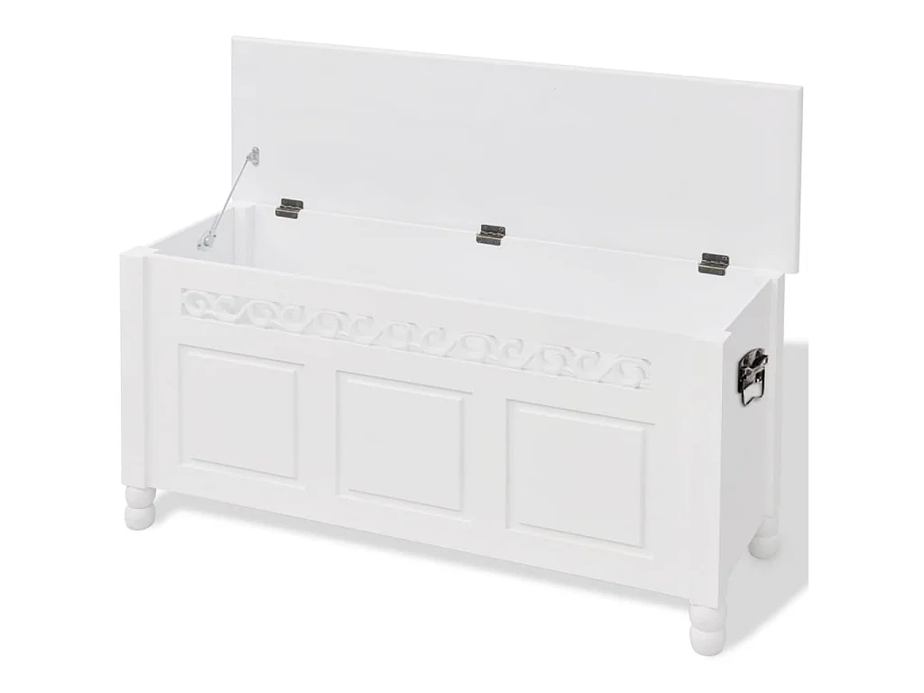 Banco de almacenamiento estilo barroco MDF blanco