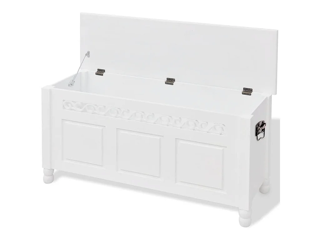 Banc de rangement en style baroque PFDM blanc