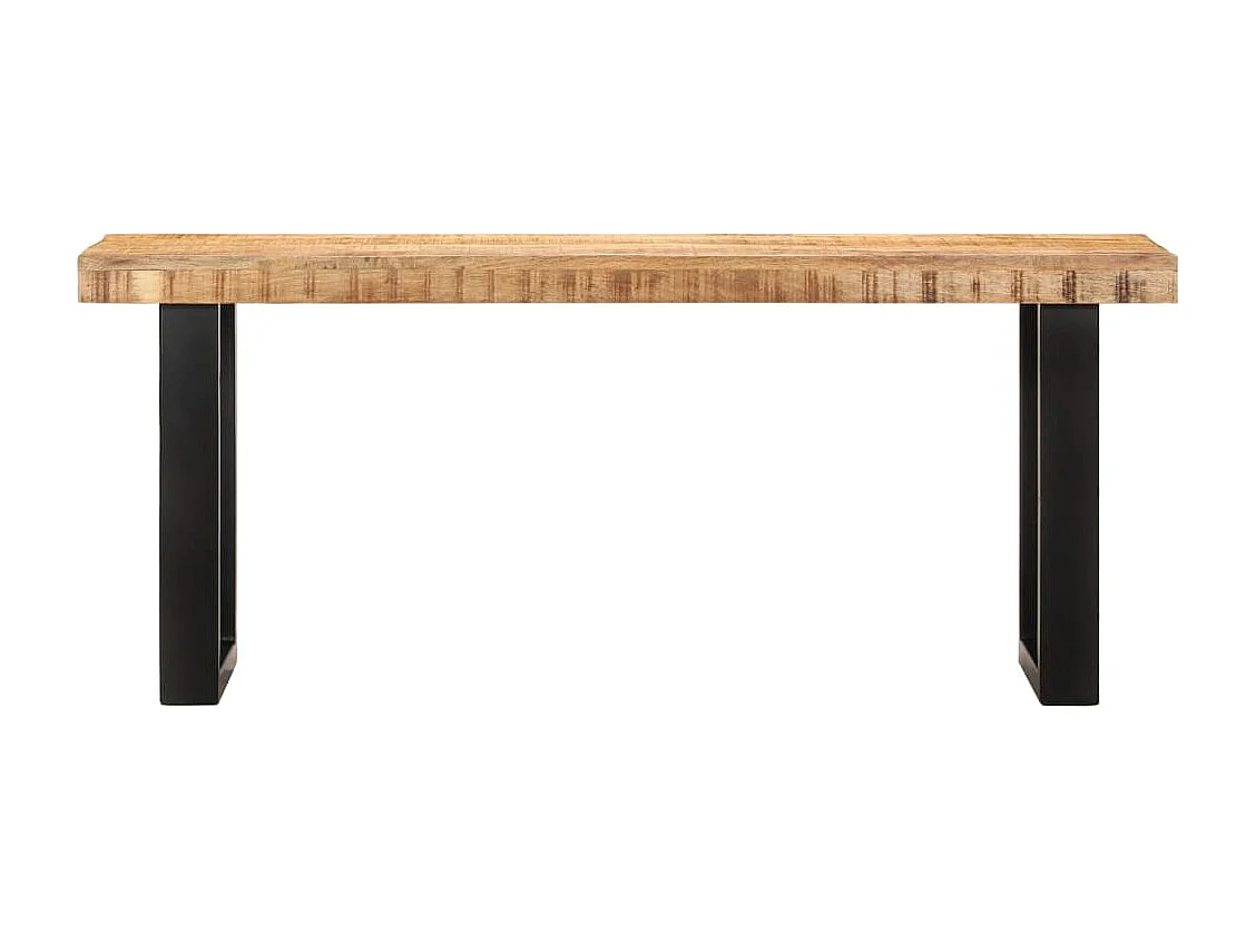 Banc 110 cm Bois de manguier brut massif et acier