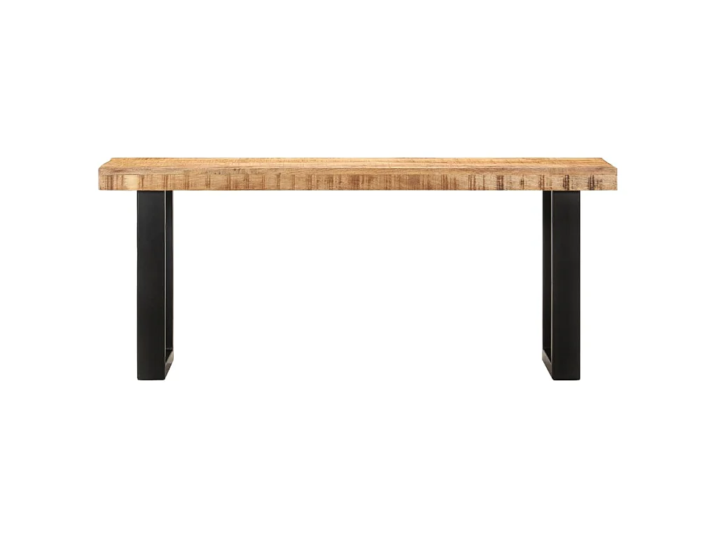 Banc 110 cm Bois de manguier brut massif et acier