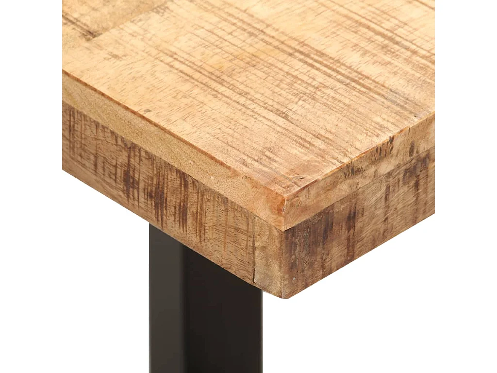 Banc 110 cm Bois de manguier brut massif et acier