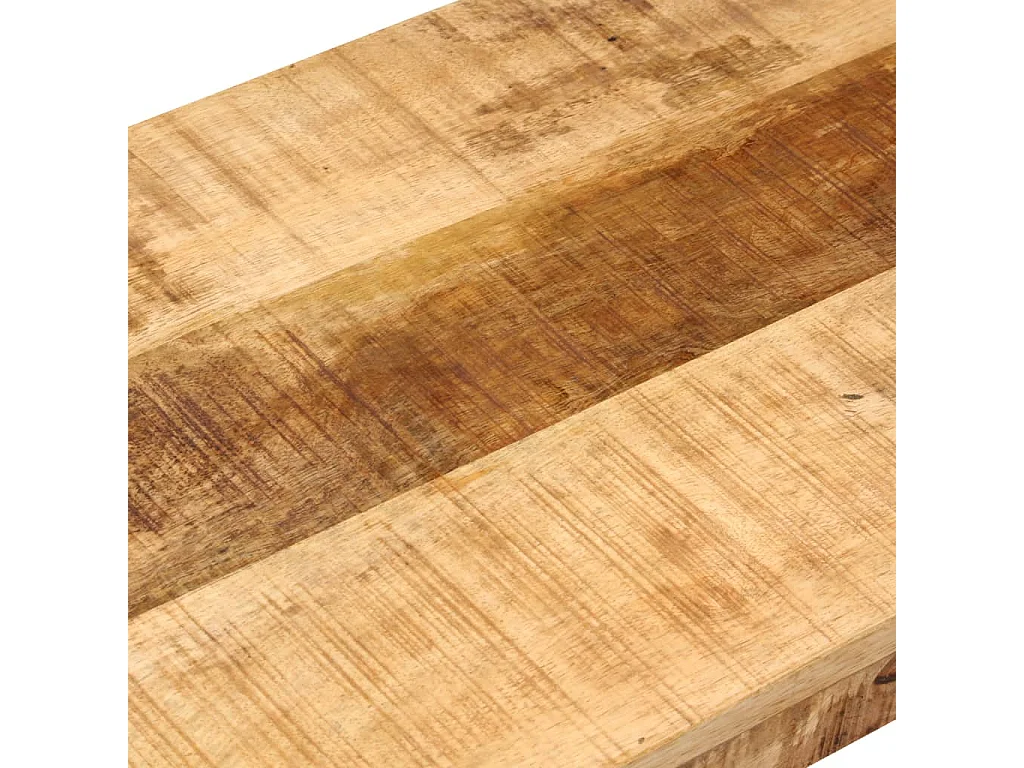 Banc 110 cm Bois de manguier brut massif et acier