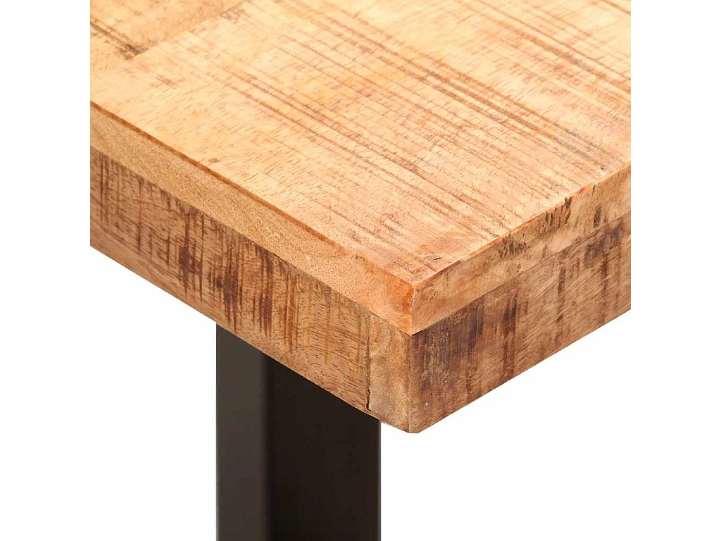 Bankje 110 cm massief ruw mangohout en staal