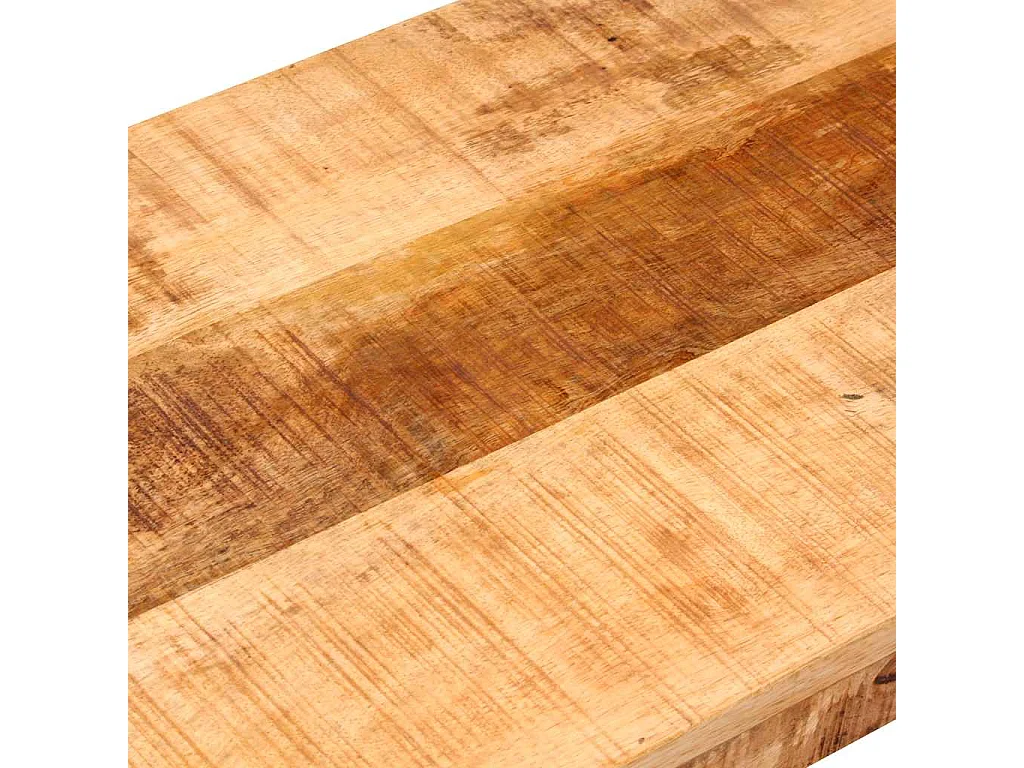 Bankje 110 cm massief ruw mangohout en staal